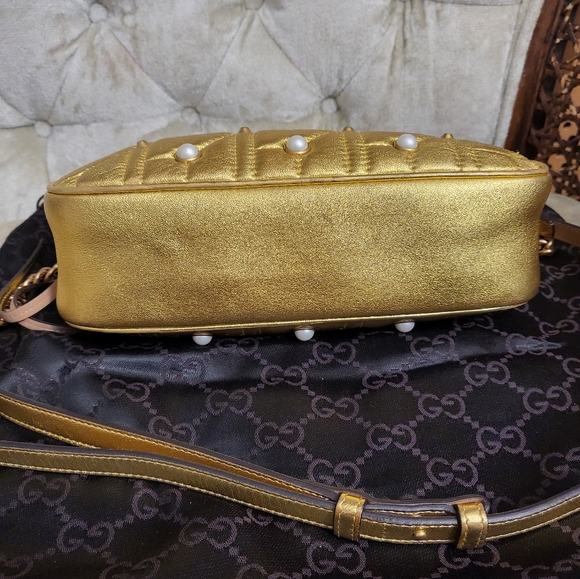 Authentic Gucci Pearl Studded GG Marmont camera bag - Picture 2 of 15